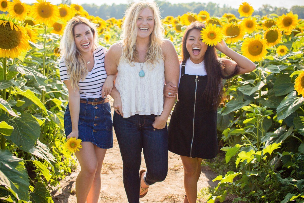 Girls at Sunflower Garden