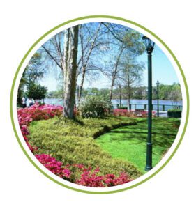 Augusta river front in the spring