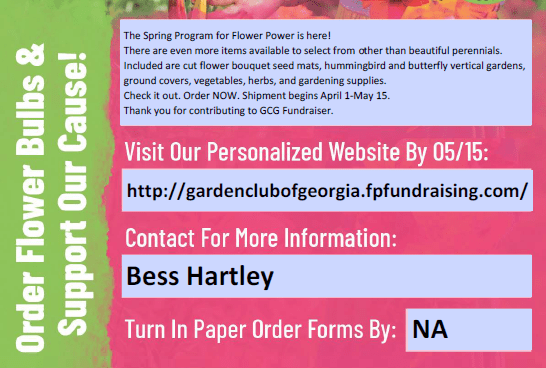 Click on the image to visit the Flower Power Fundraising page for the Garden Club of Georgia.