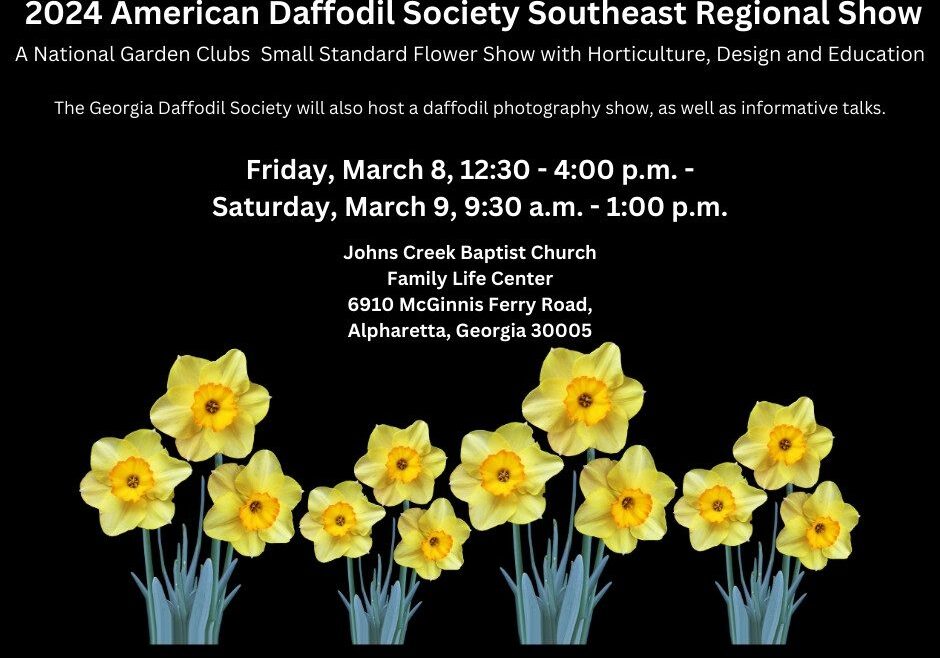 2024 American Daffodil Society Southeast Regional Show graphic display