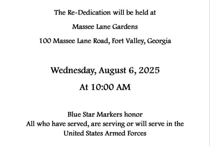 8.6.25 Re-dedication of Blue Star Memorial By-Way Marker, Magnolia GC Fort Valley