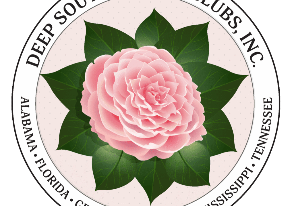 logo_DS_final-01 A pink flower with green leaves in the center.